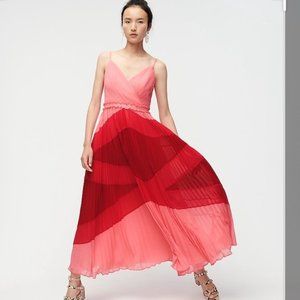 J. Crew Pleated Geometric Maxi Dress Sz 10